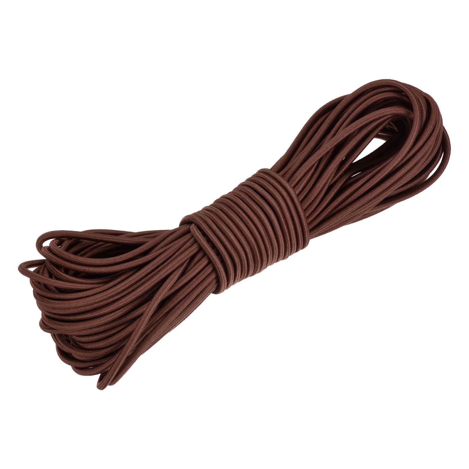 DMiotech 4.8mm Shock Cord, 15 M Brown Bungee Cord Tent Pole Shock Cord Round Elastic Kayak Rope Stretch String Marine Grade Heavy Polyester for DIY Projects Tie Downs