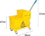 Curvaso 20L Industrial Mop Bucket Set Yellow Heavy Duty Commercial Floor view 6