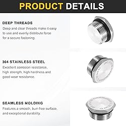 HARFINGTON 304 Stainless Steel Pipe Plug Fitting