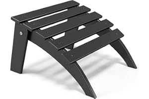 SOINMTY Folding Adirondack Ottoman, Weather Resistant HDPE Adirondack Chair Footrest, Outdoor Plastic Footstool for Backyard,