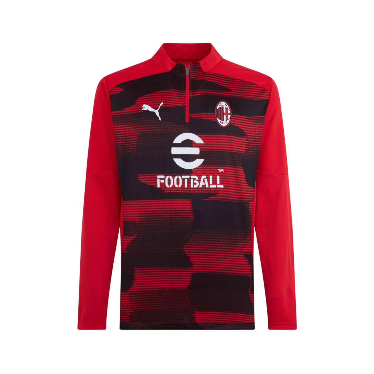 A.C. Milan Maglia Prematch Con Zip A 1/4 2024/25 Season T-Shirt, Adult Unisex, red, S