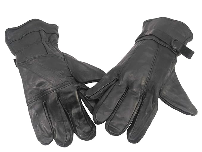 mens black leather riding gloves