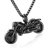 XSMZB Motorcycle Urn Necklace Cremation Jewelry for Ashes Motorbike Necklace Pendent Stainless Steel Keepsake Memorial Urn Necklace for Men Women