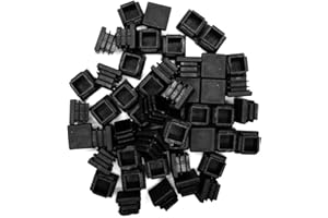 Square Tubing Plug Cap, 3/4 Inch Riccioofy 50Pcs Tubing End Cap Plastic Plugs Chair Glide Insert Finishing Plug Black