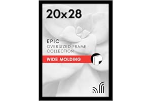 Americanflat 20x28 Picture Frame with Polished Plexiglass - Black Picture Frame - Wide Photo Frames Made of Engineered Wood f