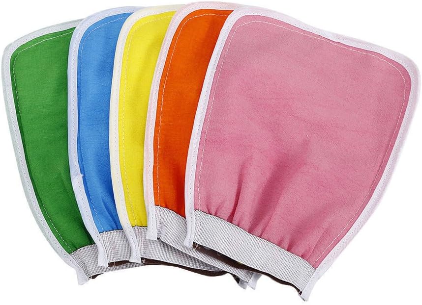 UK CELTD Exfoliating Body Scrub Gloves Shower Bath Mitt Loofah Skin Massage Sponge Spa x 5