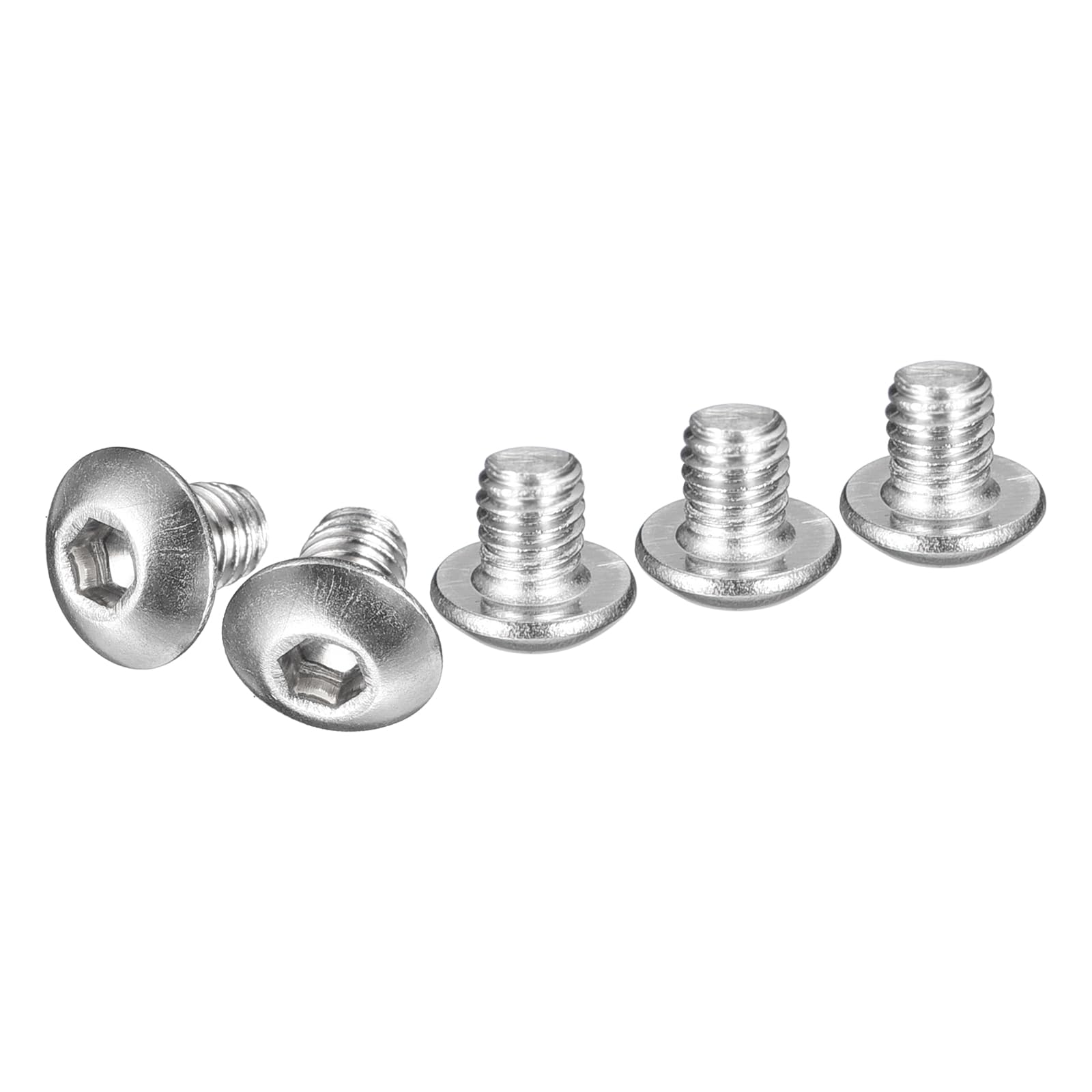 DTGN M4-0.7x5mm Button Head Socket Cap Screws - 100Pack - Good for Machine - 304 Stainless Steel 18/8 - Hex Drive Full Thread Fasteners — image 1