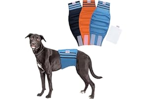 UNIPUP Washable Belly Band for Male Dogs,Pack of 3 High Absorbing Male Dog Diapers & Adjustable Strap Reusable Male Puppy Wraps for Medium Large Dogs U-DM07XL