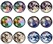 LilMents 6 Pairs Solar System Galaxy Universe Unisex Mens Womens Stainless Steel Stud Earrings