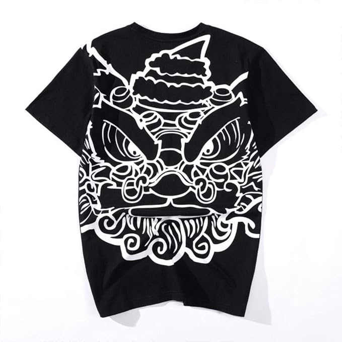 YANGPP Kurzärmelige Männer Sommer Im Chinesischen Stil Drucken Große