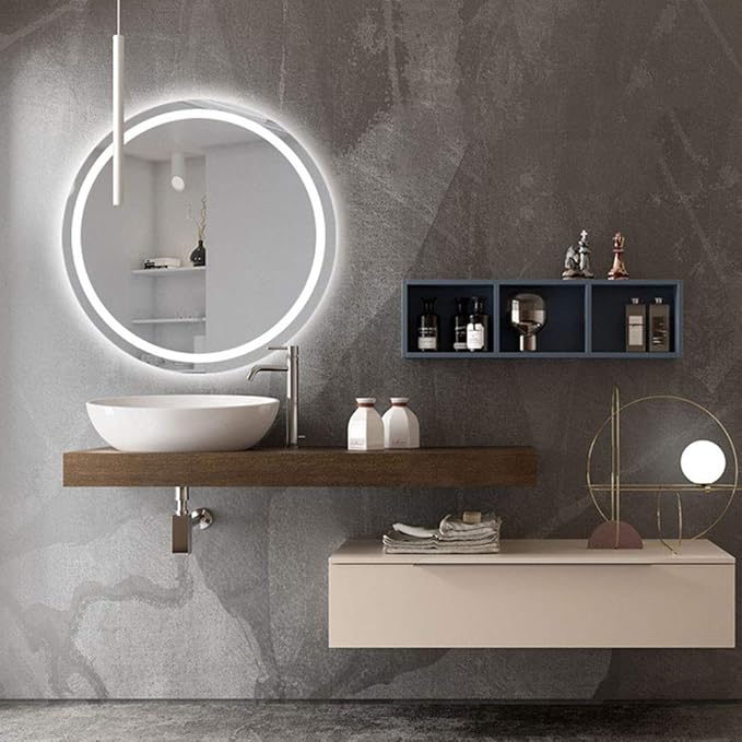 Nfudishpu Runder LEDSpiegel, beleuchteter