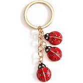 MUCOOS Ladybug Keychain for Women Lucky Ladybug Keycharm Lady Bug Keychains Gif Red Insect Lady Bug Bag Charm