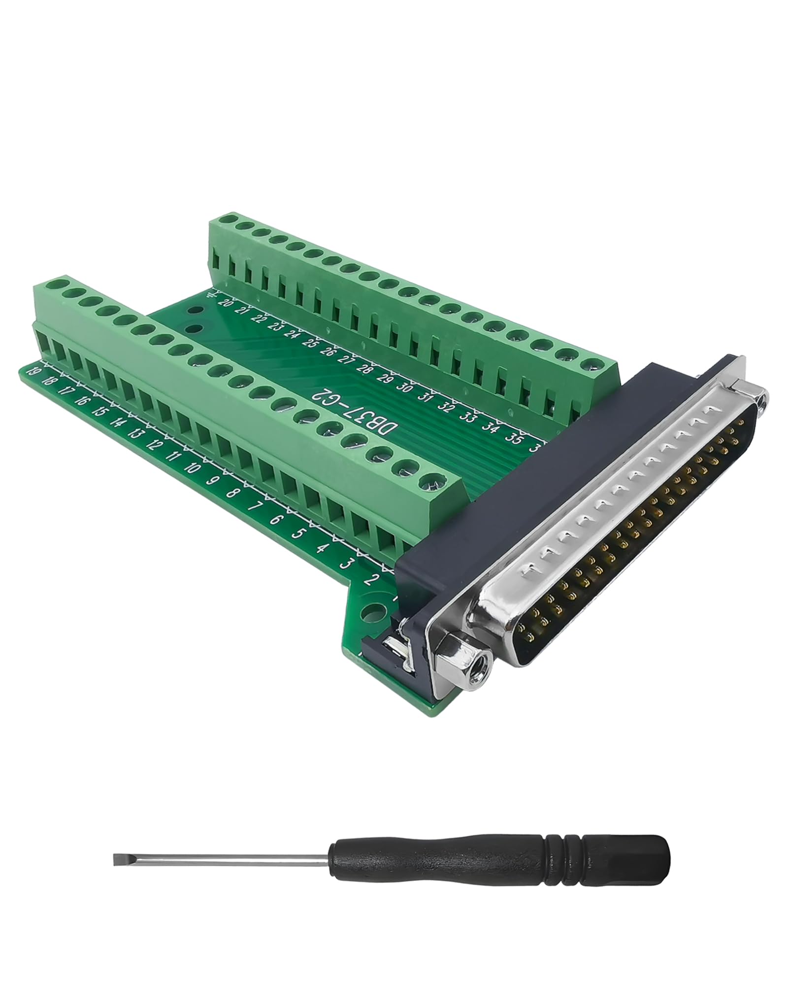 iYueMps DB37 Male Terminal Connector, 37Pin D-SUB 2Row Breakout Board Adapter