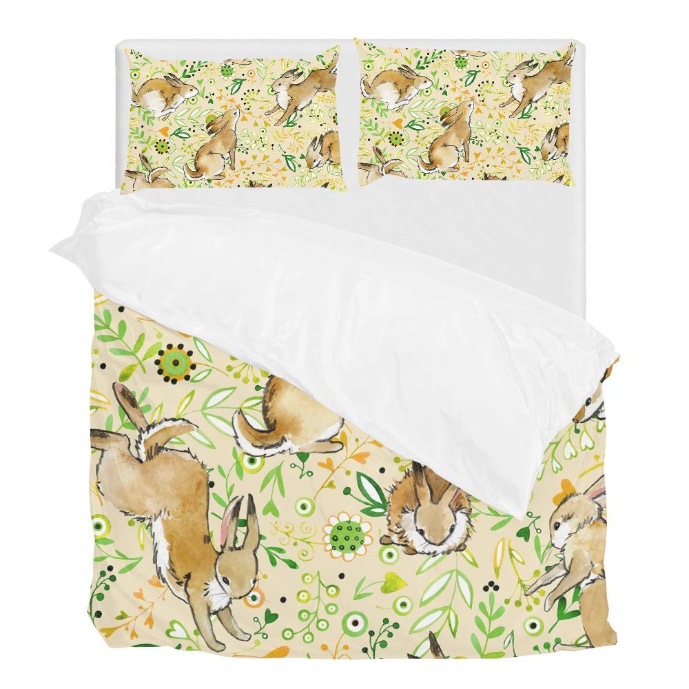 Amazon Com Dream Bay 3 Pieces Cute Rabbit Bunny Bedding Set With