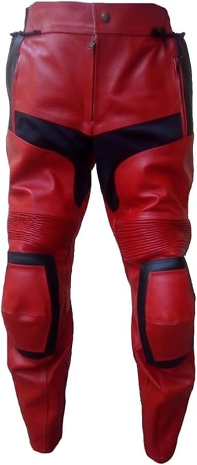 red leather pant suit