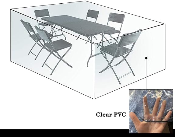Amazon Com Ljianw Garden Furniture Covers Waterproof Transparent Garden Rattan Furniture Covers Windproof Waterproof Pvc Patio Table Cover For Outdoor Chairs 33 Size Color Clear Size 240 160x100cm Garden Outdoor