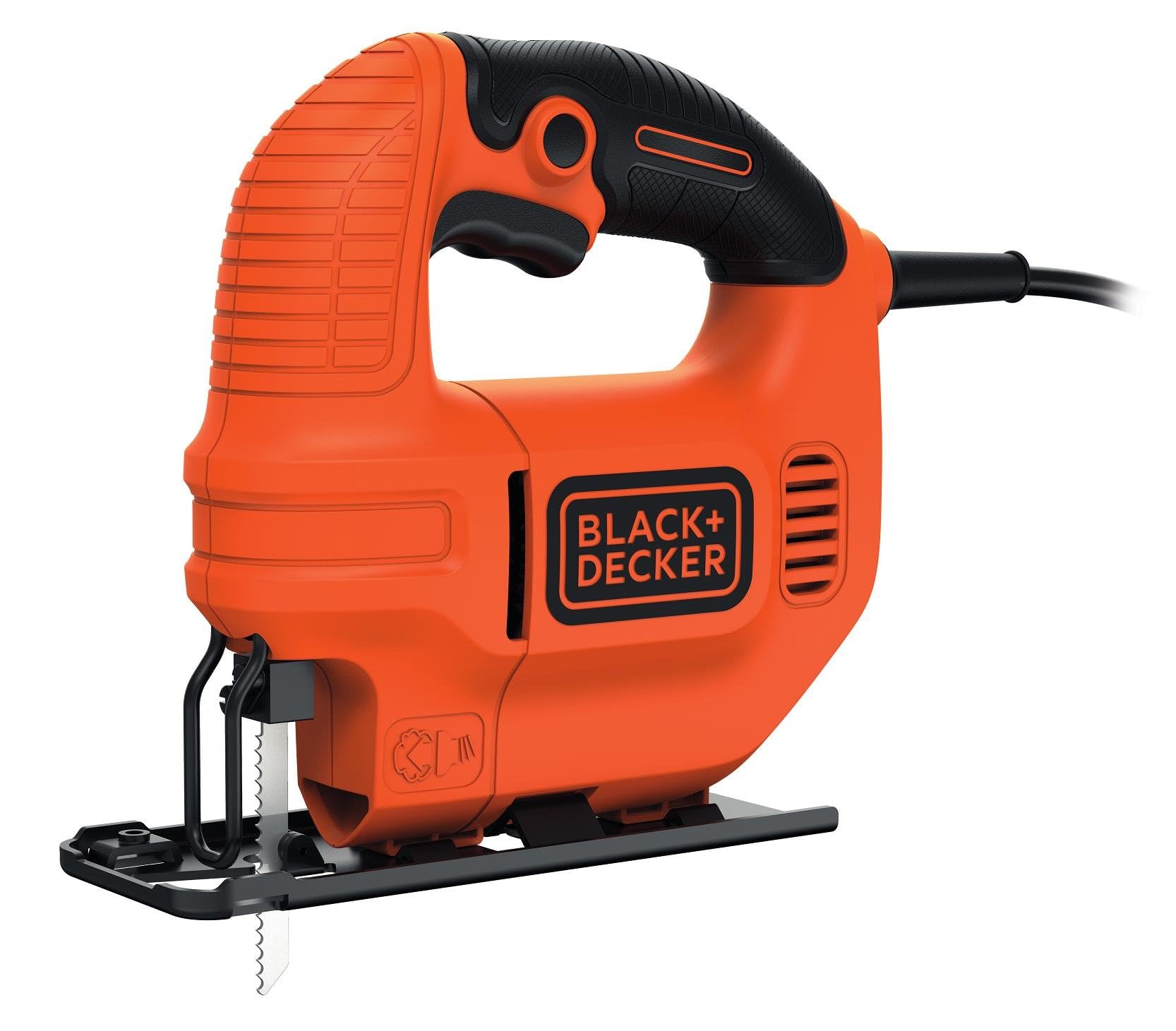 BLACK+DECKER 400 W Compact Jigsaw Power Tool with Blade and Kitbox, KS501-GB