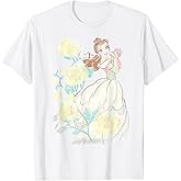 Disney Beauty & The Beast Belle Watercolor Rose T-Shirt T-Shirt