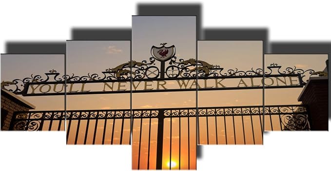 Vintage Nautical Home Decor Posters Prints You Ll Never Walk Alone Liverpool Iron Gate Canvas Prints Painting Wall Art 5pcs Home Garden