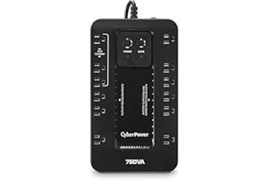CyberPower EC750G Ecologic Battery Backup & Surge Protector UPS System, 750VA/450W, 12 Outlets, ECO Mode, Compact Uninterruptible Power Supply, Black
