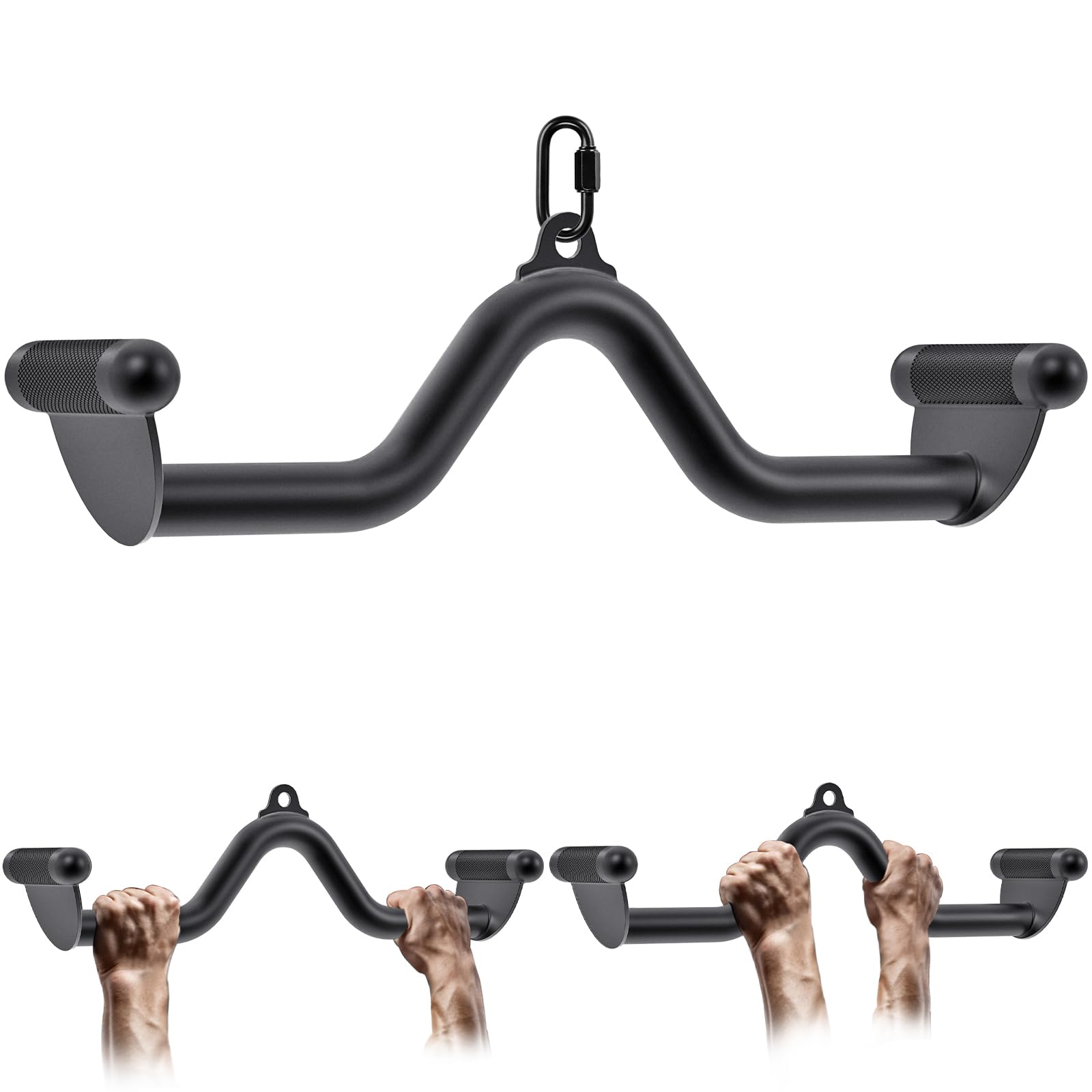 Photo 1 of SELEWARE LAT Pulldown Bar for Cable Machine, Heavy-Duty LAT Pulldown Attachments T-bar V-bar Cable Attachment for Home Gym, Ergonomic Back Tricep Bar Strength Training Handle with Multiple Grip, 20"