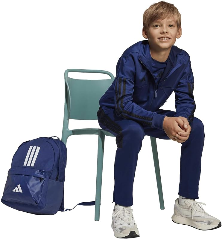 Unisex - Adulto Classic Three Stripes Back To School Backpack, Dark Blue / White, One Size — foto 8 di 8