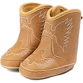 Bellocasa Baby Western Cowboy Boots Infant Boys Girls Non-Slip Soft Sole Booties Toddler Newborn First Walker Crib Shoes
