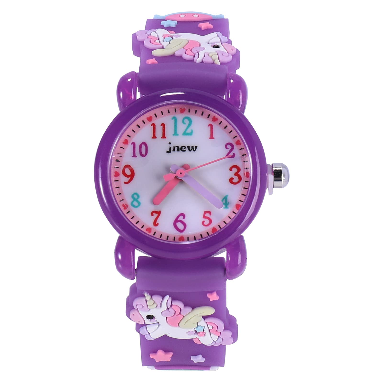 ele ELEOPTION Children's Watch 3D Cute Cartoon Silicone Rubber Band Wristwatch Multi-Colour Dial Digital Display Watch Gift for Little Girls Boy Kids, Horse, Dark Purple