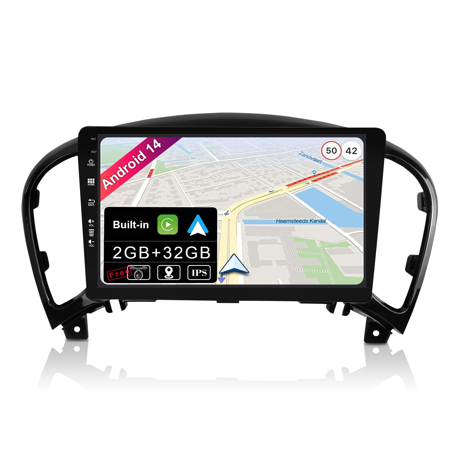 JOYX Android 10 Double Din Car Stereo Head unit For Nissan Juke J15 2012-2019 | Free Camera Microphone | 2G+32G | 8 Inch | Support GPS WiFi 4G Bluetooth5.0 Steering Wheel Google DAB Carplay Mirrorlink