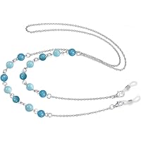 thumbnail image 2 of SEA OF ICE Heart Bead Murano Glass Mask Lanyard - Eyeglass Chain & Necklace Holder With Lobster Clasp 2 of 14