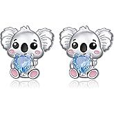 SHAOAN 925 Sterling Silver Koala/Bee/Capybara Earrings for Women Animal Earrings Jewelry for Daughter Sister