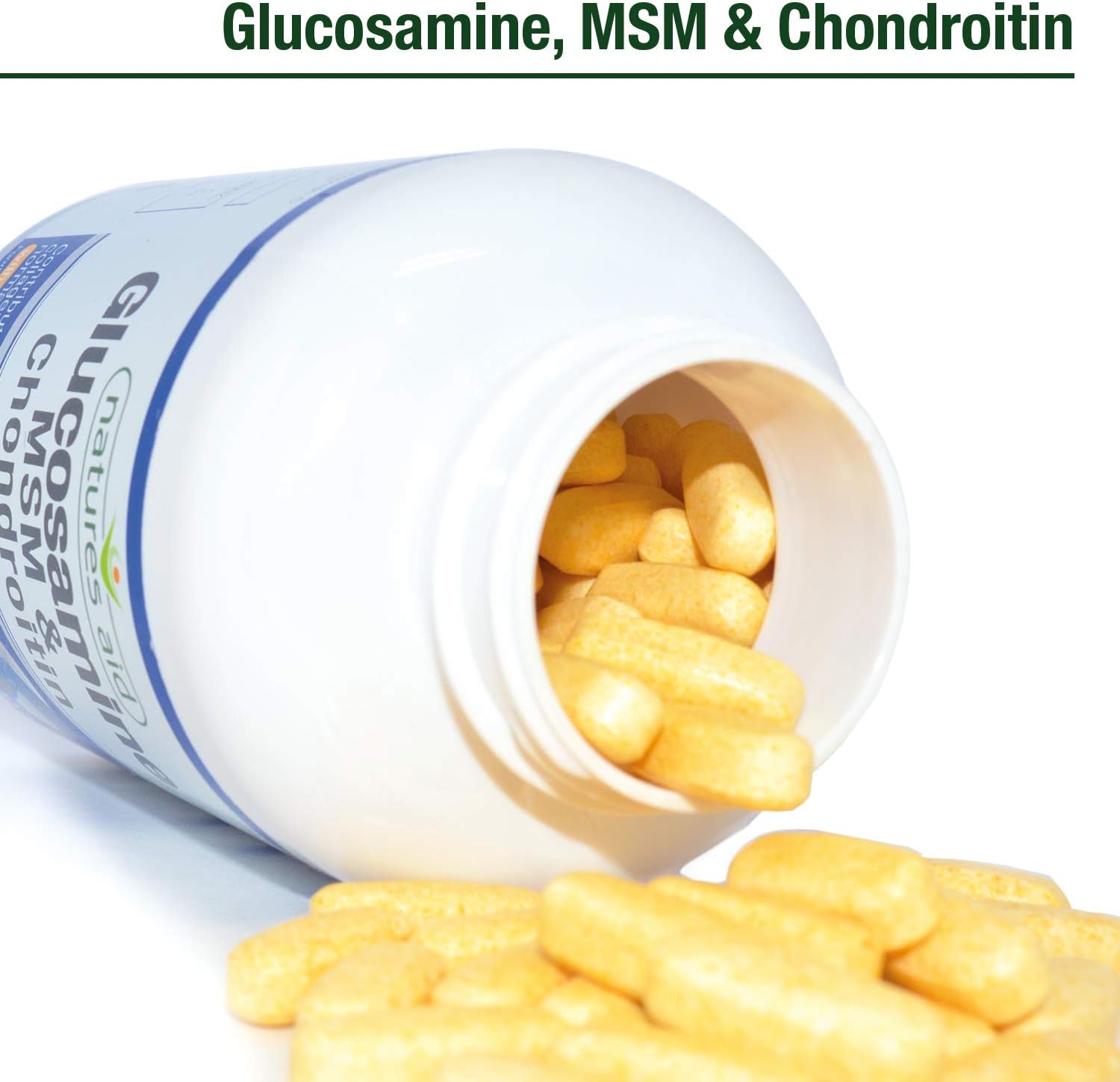 Natures Aid Glucosamine MSM & Chondroitin with Vitamin C, High Strength Joint Support, Mobility & Cartilage Health - Image 3