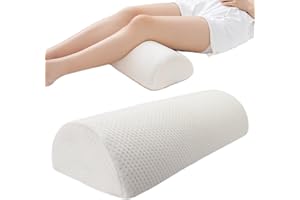 AAAini Half Moon Bolster Knee Pillow, Back Pain Relief Memory Foam Leg Pillow, Semi Roll Round Lumbar Leg Wedge for Side Sleepers - Reducing Head Neck Spine Hip Pressure - M