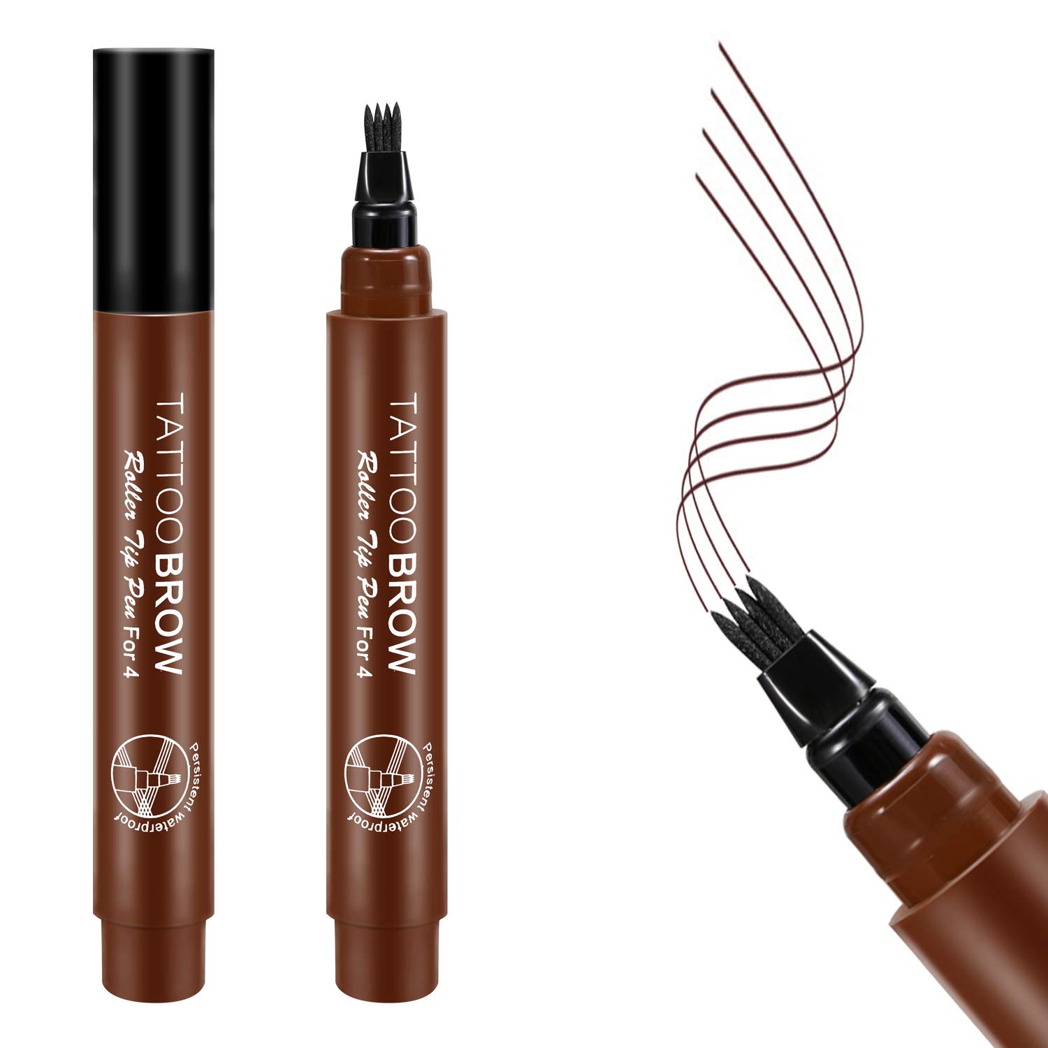 Boobeen Eyebrow Tattoo Pen - Long-lasting Microblading Eyebrow Pencil with a Micro-Fork Tip Applicator - Creates Natural Eyebrow Makeup