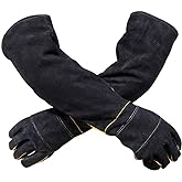 YBB Animal Handling Anti-bite/Scratch Gloves for Dog Cat Bird Parrot Pet (Black)