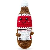 Zelaxeyi Mini Cute Coke Doll Emotional Support Gift for Women,Positive Handmade Crochet Coke Doll Inspirational Gift for Family and Friends,Cute Desktop Decor