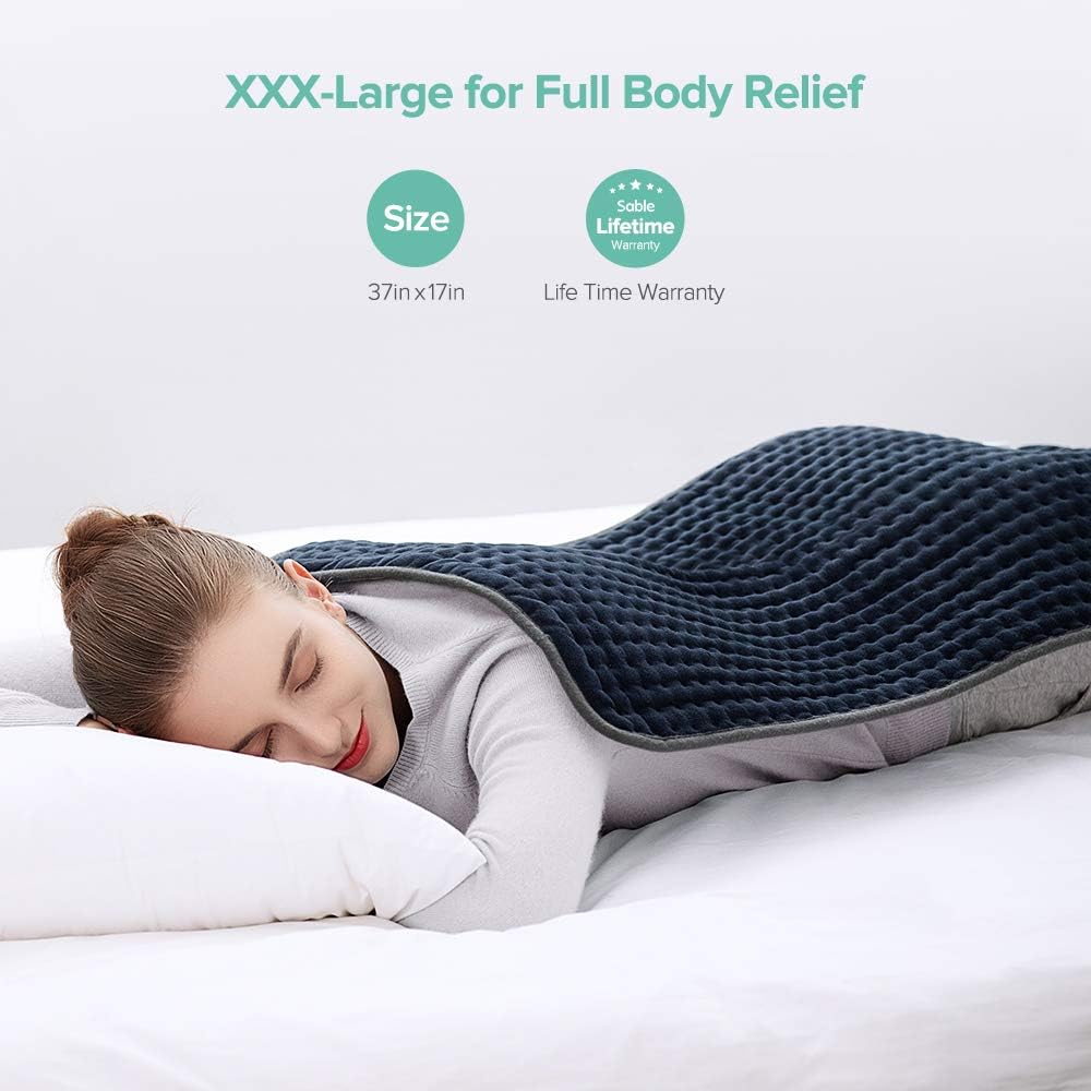 XXX-Large Heating Pad for Fast Pain Relief, Fda Approved, Electric 6 Heat Setting with Auto Off, Moist Therapeutic Option for Neck Back Shoulder, 33" X 17": Health & Personal Care