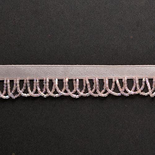 Pink Iris Beaded Fringe for Home Deco, Lamp Shade, Costume 1 yard, 3/4", SP-2370
