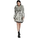 Fur Story Women's Genuine Rabbit Fur Coat Fuzzy Warm Fur Jacket Winter Outware