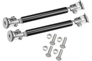 Motoforti Universal Adjustable Aluminum Alloy 3"-5" 75mm Car Front Bumper Lip Splitter Strut Rod Tie Support Bars Black - Pack of 2 Long-lasting