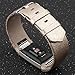 Henoda Replacement Bands Compatible with Fitbit Charge 2, Classic Genuine Leather Charge 2 Band Fitness Wristband for Women Men Small Large Gold