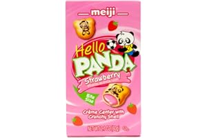 Meiji Hello Panda Biscuit with Strawberry Cream, 2.1 oz