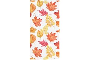 Wamika Maple Leaf Hand Towels Autumn Fall Face Towel Ultra Soft Highly Absorbent Guest Towel Portable Kitchen Tea Towels Washcloths Bathroom Decor Housewarming Gifts 16" X 30"