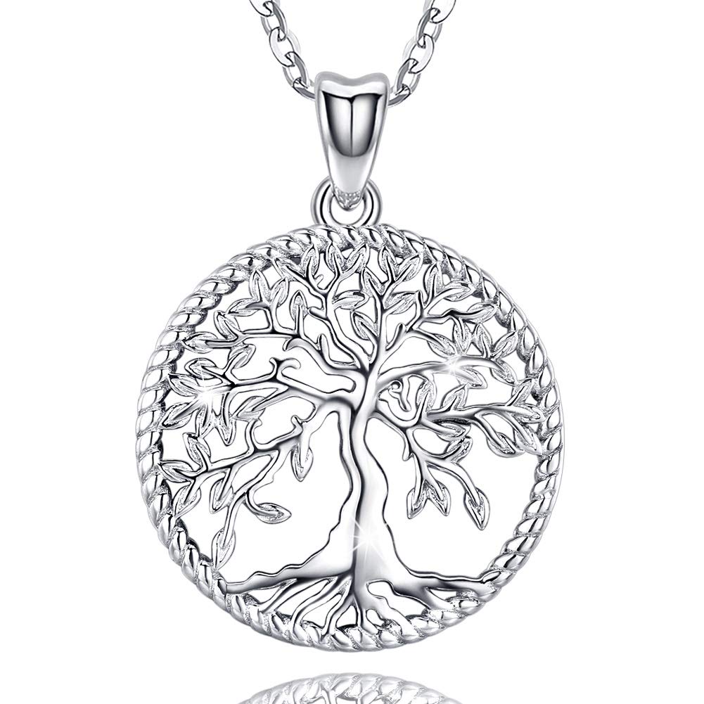 Friggem Tree of Life Necklace for Women, 925 Sterling Silver Pendant, Family Tree of Life Pendant Jewellery Gift for Women Girls Girlfriend Mom Wife — image 1