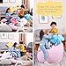 Lukeight Stuffed Animal Storage Bean Bag Chair Cover for Kids and Adults, Storage Bean Bag with Zipper for Organizing Kids Stuffed Animals, Bean Bag Cover (No Beans), Large/Chevron Pink