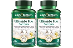 Purity Products Ultimate H.A. Formula - Clinically Studied BioCell Collagen - Dynamic Hyaluronic Acid Support for The Joints and Skin - 90 Count per Bottle (2 Bottles) - from