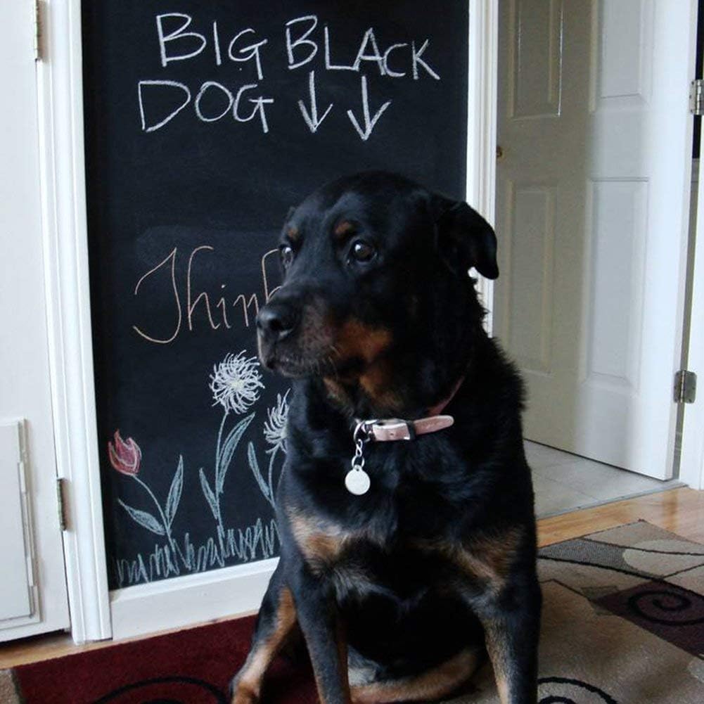 Chalkboard Paper - Blackboard Vinyl Paper Removable Bulletin Wall Sticker, Giveaway of Free: 1 White Chalk Marker Pen + 5 Colorful Chalks - 17.3" W x 78.7" L : Office Products