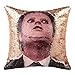 cygnus The Office Merch Dwight Schrute Sequin Pillow Covers Mermaid Magic Reversible Decorative Change Color Pillow Covers 16x16 inch Funny Gag White Elephant Gifts,Champagne Gold