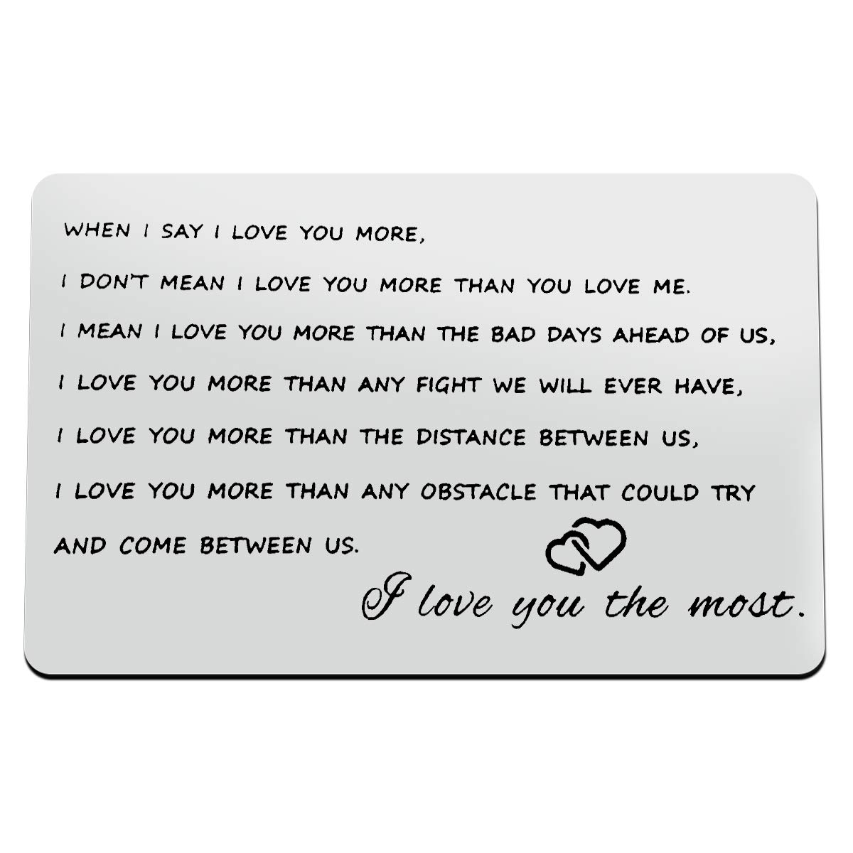Engraved Wallet Insert Card for Men Boyfriend Husband Fathers Day Anniversary Card Gifts for Him Valentines Day Gifts Christmas Birthday Gift I Love You Gift for Him