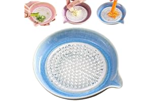 Grater Plate, Ceramic Grater Plate for Ginger and Garlic, Exquisitely Handcrafted Gradient Porcelain Grinding Dish, Multipurp